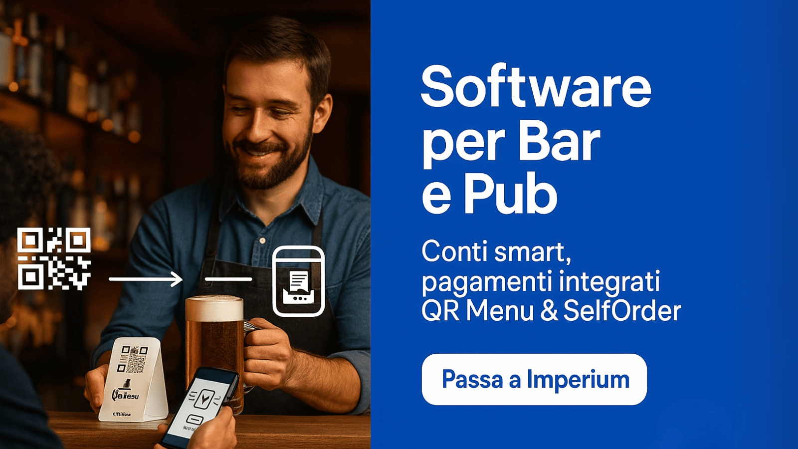 CTA Imperium per bar e pub con comande digitali e pagamenti integrati
