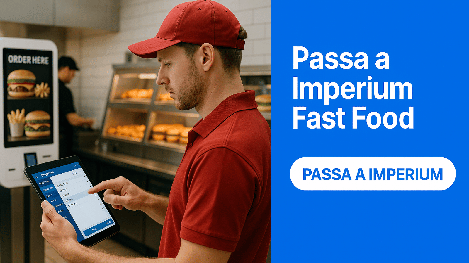 Cliente che ordina in autonomia da chiosco self service collegato a Imperium