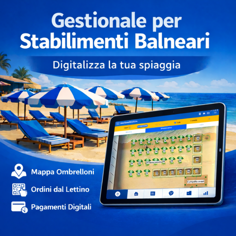 Gestionale spiagge e beach club - ordine da ombrellone